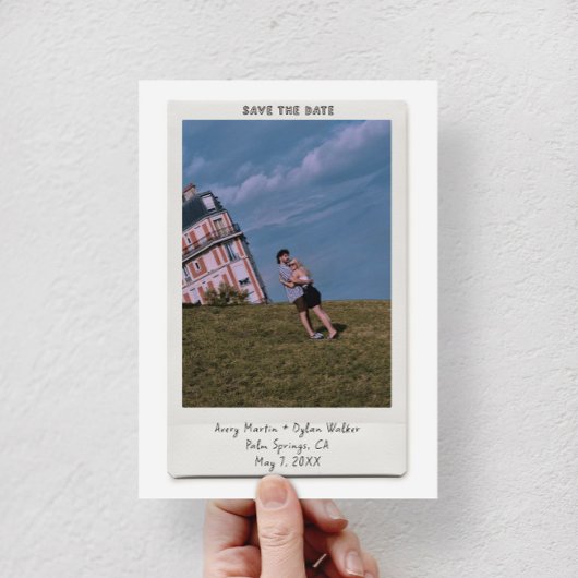 Cute Vintage Polaroid Photo Save the Date Card