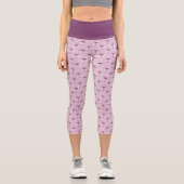 Cute Vintage Purple Mushroom Dream Pattern  Capri Leggings (Vorderseite)