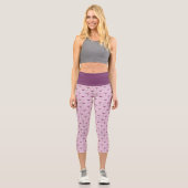 Cute Vintage Purple Mushroom Dream Pattern  Capri Leggings (Vorderseite)