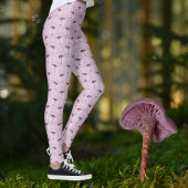 Cute Vintage Purple Mushroom Dream Pattern  Leggings
