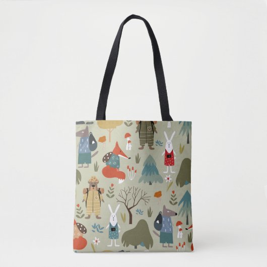 Cute vintage seamless pattern with taiga animals. tasche (Vorderseite)