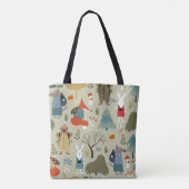 Cute vintage seamless pattern with taiga animals. tasche (Rückseite)