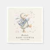 Cute Vintage Storybook Duck Baby Shower  Serviette (Vorderseite)