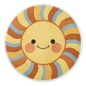 Cute Vintage Sunshine with Groovy Wavy Rays Keramikknauf (Vorderseite)