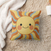 Cute Vintage Sunshine with Groovy Wavy Rays Kissen (Decke)