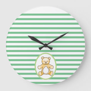 Cute vintage teddy bear drawing große wanduhr