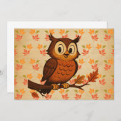 Cute, vintage whimsical fall/autumn owl einladung (Vorne/Hinten)