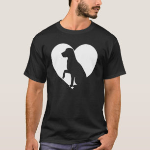 Cute Vintage Who Loves Dogs Black Dog White Heart T-Shirt