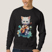 Cute Violinist Cat Violin Musician String Player W Sweatshirt (Vorderseite)