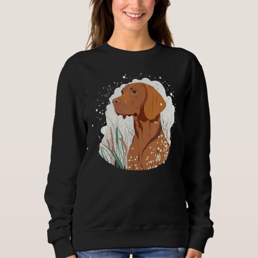 Cute Vizsla Dog on Vizsla Lover_3 Sweatshirt (Vorderseite)