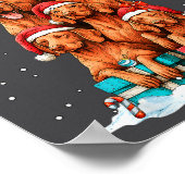 Cute Vizsla Viszla Dog Christmas Tree Xmas Hat  Poster (Ecke)