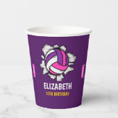 Cute Volleyball Birthday Girl Pappbecher (Vorderseite)