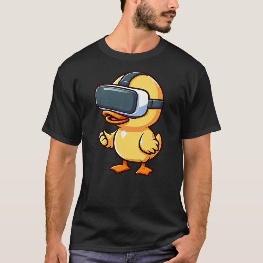 Cute VR Duck Virtual Reality Gamer Gaming T-Shirt (Vorderseite)