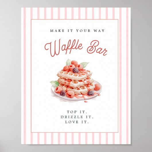 Cute Waffle Bar Bridal shower Poster (Vorne)