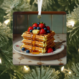Cute Waffle Themed Christmas Ornament Aus Metall