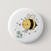 Cute Waggle Dance  Kawaii Bee Caregivers Button (Vorderseite)