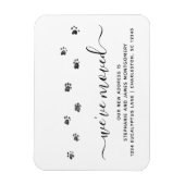 Cute Walking Paw Prints Moving New Address Magnet (Vertikal)