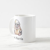 Cute Walrus Reading Book Custom Kaffeetasse (Vorderseite Links)
