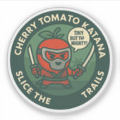 Cute Warrior Cherry Tomato Japanese Theme Aufkleber (Vorderseite)