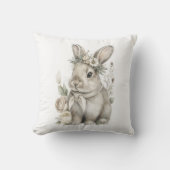 Cute Watercolor Baby Animals with Flowers Kissen (Vorderseite)