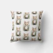 Cute Watercolor Baby Animals with Flowers Kissen (Rückseite)