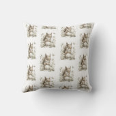 Cute Watercolor Baby Animals with Flowers Kissen (Rückseite)