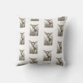 Cute Watercolor Baby Animals with Flowers Kissen (Rückseite)