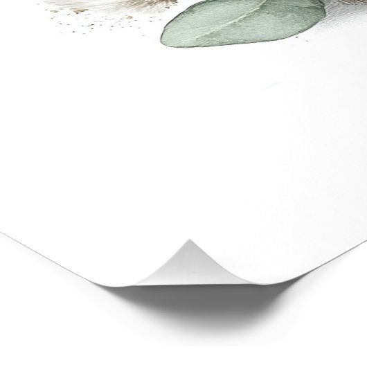 Cute Watercolor Baby Animals with Flowers Poster (Ecke)