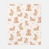 Cute Watercolor Baby Bunny Rabbit Pattern  Fleecedecke (Vorderseite)