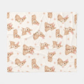 Cute Watercolor Baby Bunny Rabbit Pattern  Fleecedecke (Vorderseite (Horizontal))