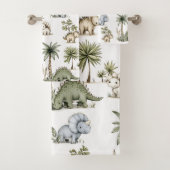 Cute Watercolor Baby Dinosaurs Badhandtuch Set (Insitu)