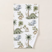 Cute Watercolor Baby Dinosaurs Badhandtuch Set (Handtuch)