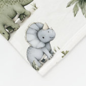 Cute Watercolor Baby Dinosaurs Fleecedecke (Ecke)
