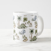 Cute Watercolor Baby Dinosaurs Jumbo-Tasse (Vorderseite Rechts)
