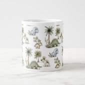 Cute Watercolor Baby Dinosaurs Jumbo-Tasse (Vorderseite)