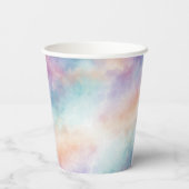 Cute Watercolor Baby Owl Balloons Birthday Pappbecher (Rückseite)