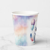 Cute Watercolor Baby Owl Balloons Birthday Pappbecher (Rechts)