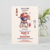 Cute Watercolor Baby Q Baby Shower Einladung (Stehend Vorderseite)