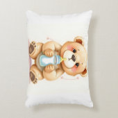 Cute Watercolor Baby Teddy Bear Illustration Dekokissen (Vorderseite(Vertikal))