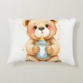 Cute Watercolor Baby Teddy Bear Illustration Dekokissen (Rückseite)