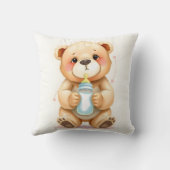 Cute Watercolor Baby Teddy Bear Illustration  Kissen (Rückseite)