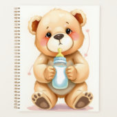 Cute Watercolor Baby Teddy Bear Illustration Planer (Vorderseite)