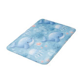 Cute watercolor baby whales badematte (Schrägansicht)