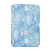 Cute watercolor baby whales badematte (Vorderseite Vertikal)