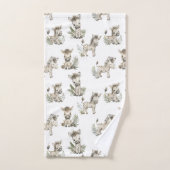 Cute Watercolor Baby Zebra Design | Neutral Safari Badhandtuch Set (Handtuch)