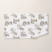 Cute Watercolor Baby Zebra Design | Neutral Safari Badhandtuch Set (Handtuch)