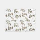 Cute Watercolor Baby Zebra Design | Neutral Safari Fleecedecke (Vorderseite (Horizontal))