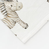 Cute Watercolor Baby Zebra Design | Neutral Safari Fleecedecke (Ecke)