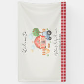 Cute Watercolor Barn Farm Animals Baby Shower  Banner (Vertikal)
