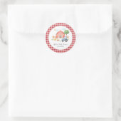 Cute Watercolor Barn Farm Animals Baby Shower Runder Aufkleber (Tasche)